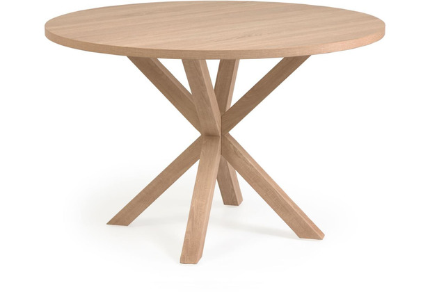Nosh Full Argo runder Tisch mit Melamin natur und Stahlbeinen mit Holzeffekt  119 cm