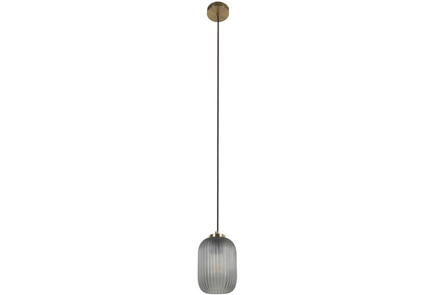 Nosh Hestia Deckenlampe aus Metall mit Messing-Finish und grauem Glas