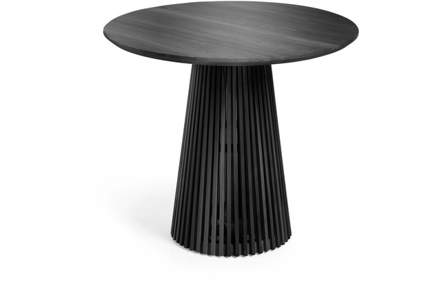 Nosh Jeanette runder Tisch aus massivem Mindiholz schwarz  90 cm