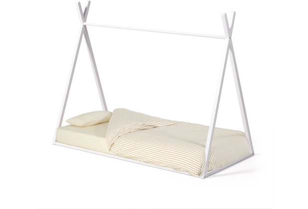 Nosh Maralis Tipi-Bett aus massiver Buche mit weiem Finish fr Matratze von 90 x 190 cm