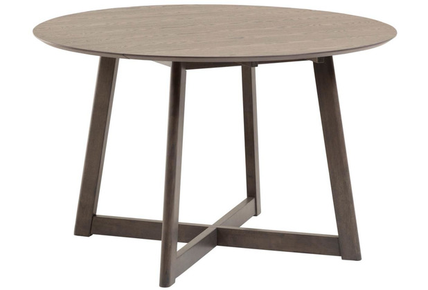 Nosh Maryse runder ausziehbarer Tisch 70 (120) x 75 cm Eschenfurnier und Kautschukbeine