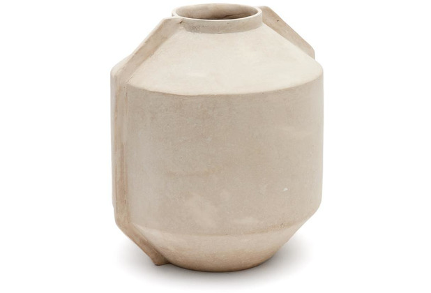 Nosh Meja Vase aus Pappmach in Beige 38 cm