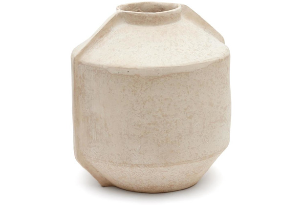 Nosh Meja Vase aus Pappmach in Beige 47 cm