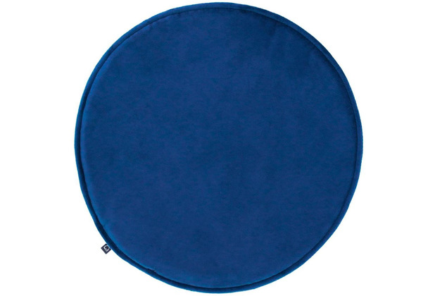 Nosh Rimca Sitzkissen, rund, Samt, blau,  35 cm