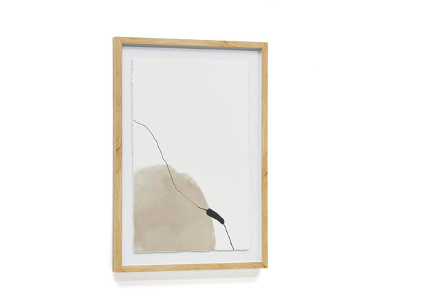 Nosh Toroella abstraktes Bild wei und braun 50 x 70 cm
