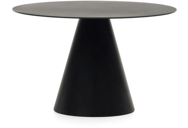 Nosh Wilshire runder Tisch getempertes Glas und Metall mit schwarzem Finish  120 cm