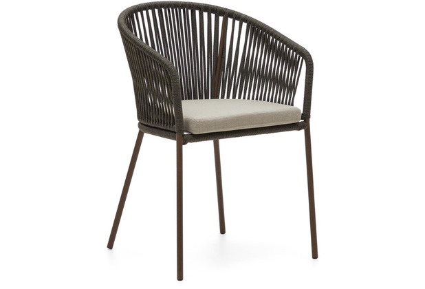 Nosh Yanet Stuhl aus Seil in Grn mit Beinen aus verzinktem Stahl