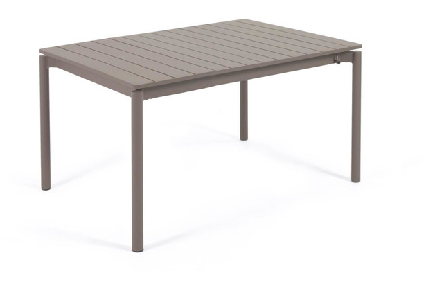 Nosh Zaltana ausziehbarer Outdoor-Tisch aus Aluminium mattbrauner 140 (200) x 90 cm