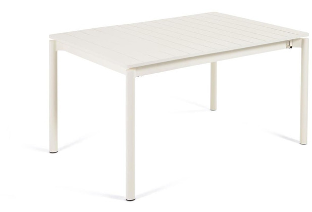 Nosh Zaltana ausziehbarer Outdoor-Tisch aus Aluminium mattweier 140 (200) x 90 cm