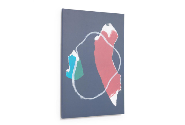 Nosh Zoeli abstraktes Leinwand blau und rot 60 x 90 cm
