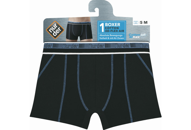 Nur Der Cotton 3D Flex Herren Boxer/Boxershorts ohne Eingriff 2er Pack