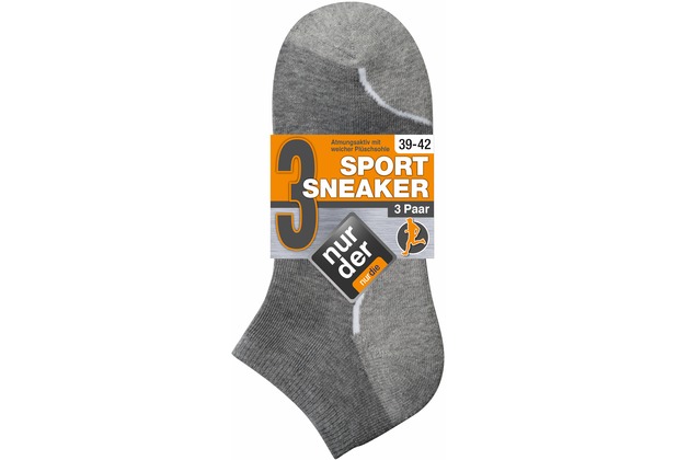nur der Herren \"Sneaker Socken Sport 3er\" graumel. 39-42