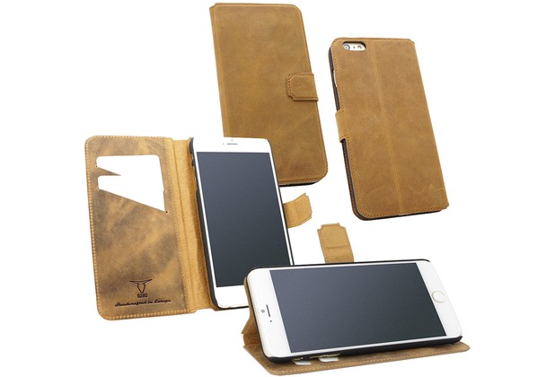 Fontastic OZBO Ledertasche Diary Rebo - sand - für Apple iPhone 6+/6s+