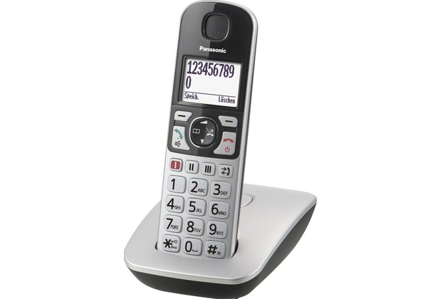 Panasonic KX-TGE510GS, schnurloses Single-DECT Telefon, silber-schwarz
