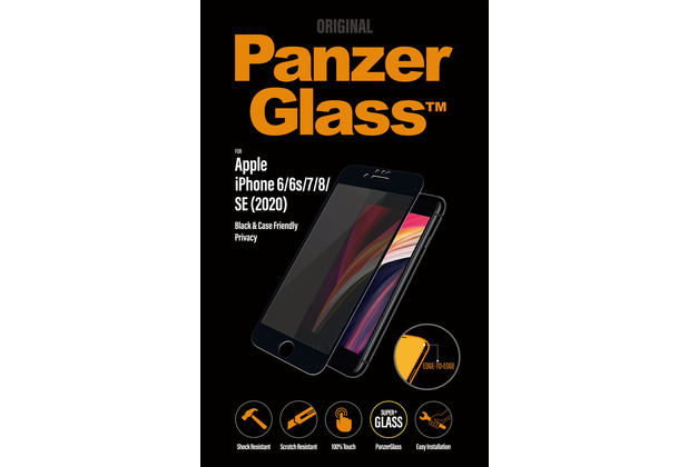 PanzerGlass Apple iPhone 6/7/8/4.7\" 2020 Case Friendly Privacy, Black