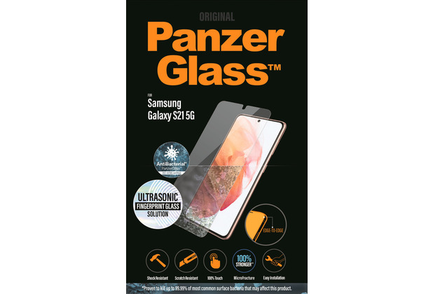PanzerGlass E2E Samsung Galaxy S21 5G, Case Friendly, Antibakt, Black