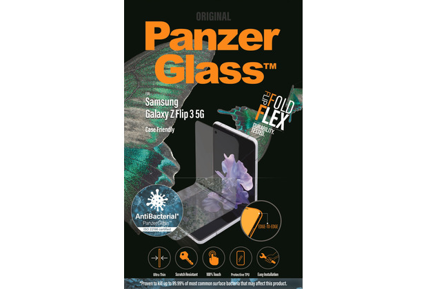PanzerGlass E2E Samsung Galaxy Z Flip 3 Case Friendly, Antibakt.