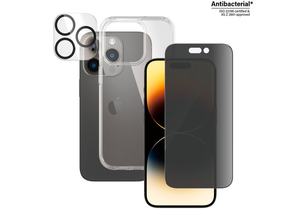 PanzerGlass f. iPhone 14 Pro, Bundle Privacy Glass+Case