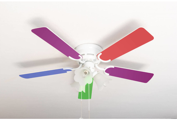 Pepeo Extra flacher Deckenventilator Kisa Multicolor weiß mit