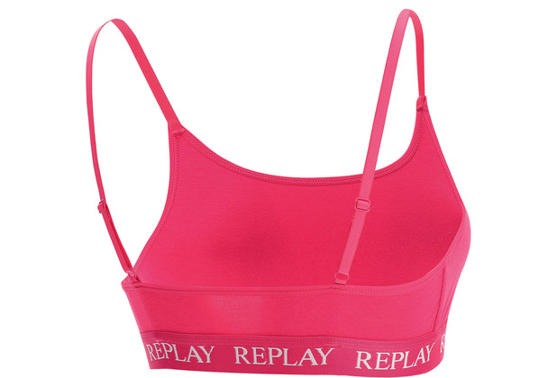 REPLAY LADY CASUAL BRALETTE Style 1 Stück fuxia/white L