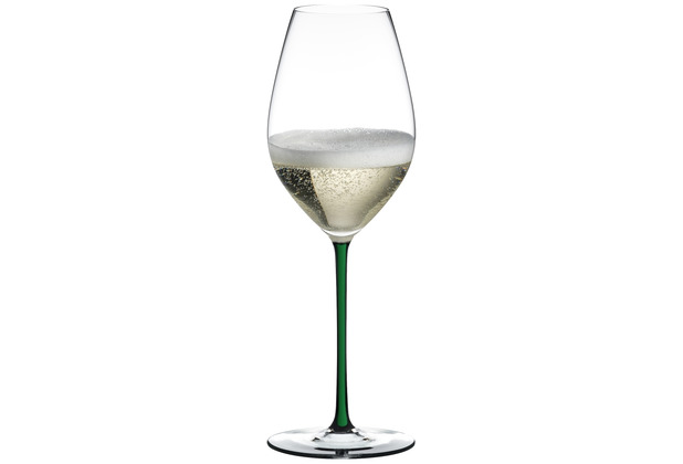 Riedel Fatto A Mano Champagne Wine Glas mit grnem Stiel