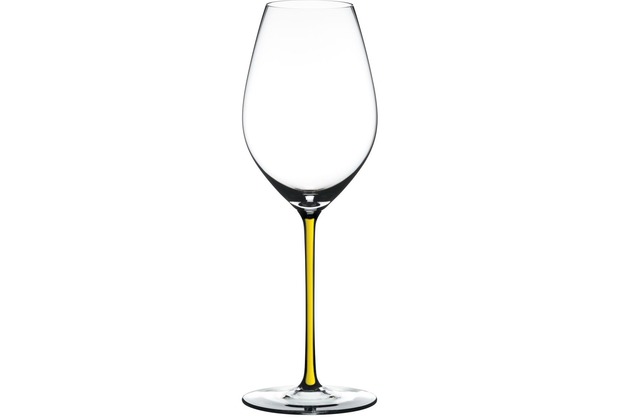 Riedel Fatto A Mano Champagne Wine Glas mit gelbem Stiel