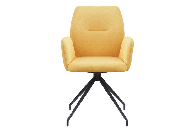 SalesFever Armlehnstuhl mit 180 Drehfunktion Gelb Strukturierter Webstoff, Metall Gelb, Schwarz