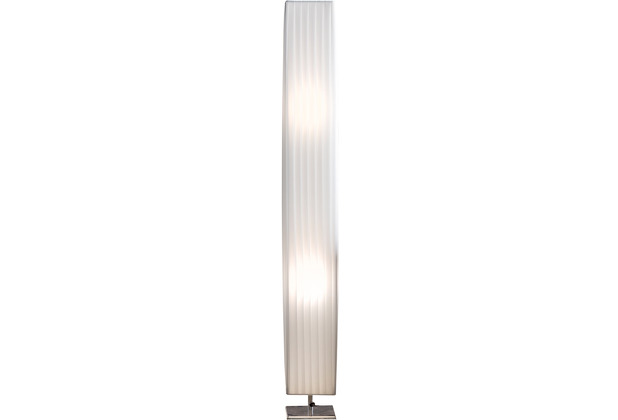 SalesFever Stehlampe 120 cm eckig wei chrom, Latex Plisse Lampenschirm, verchromtes Metall
