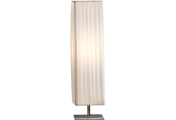 SalesFever Stehlampe 60 cm eckig wei chrom Plisse Lampenschirm, verchromtes Metall