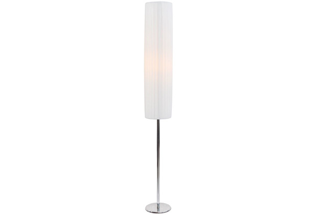SalesFever Stehlampe rund 110 cm Edelstahl, Latex Wei 392911