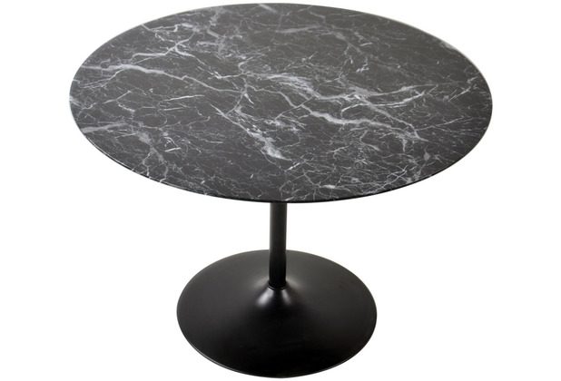 SalesFever Tisch Schwarz rund  110 cm Metall, MDF Schwarz 394298