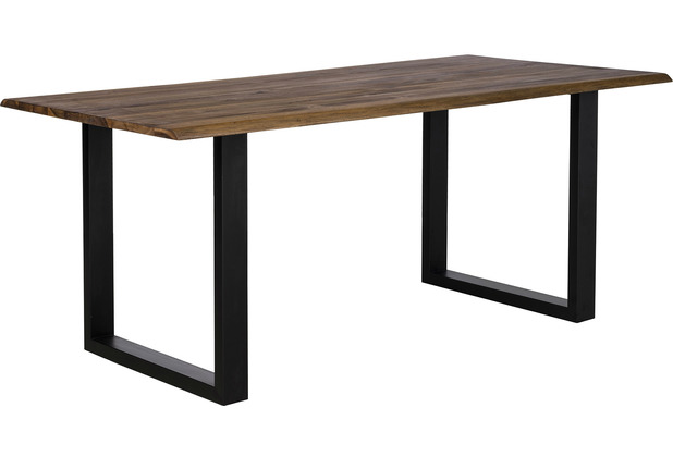 SalesFever Tisch Walnuss, Schwarz, 160x90x75cm