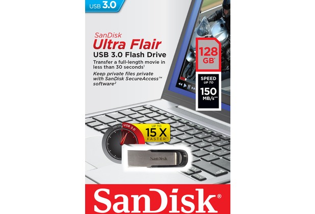 Sandisk USB 3.0 Stick 128GB - Ultra Flair SecureAccess Software