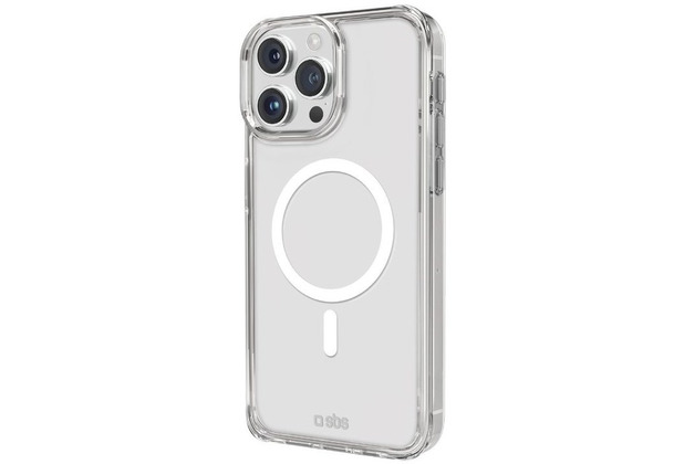 SBS Light Mag Cover compatible with MagSafe for iPhone 15 Pro Max, transparent