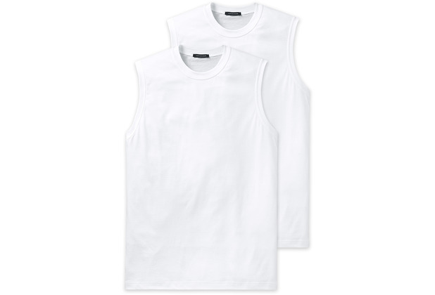 Schiesser Herren 2er Pack Shirt 0/0 weiß 228010-100 L