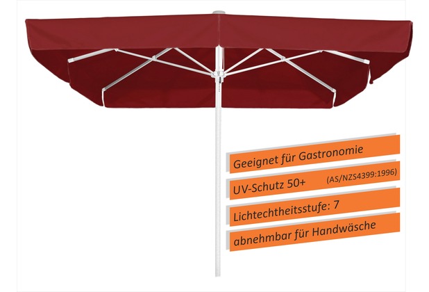 Schneider Schirme Gastroschirm Quadro 300x300/8 bordeaux