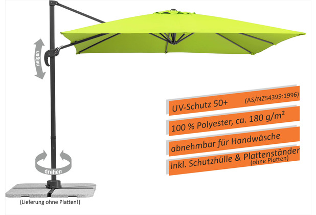 Schneider Schirme Sonnenschirm Rhodos Junior 270x270 apfelgrün