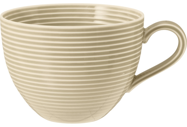 Seltmann Weiden Beat Milchkaffeetasse 0,35 l mit Relief Color Glaze Sandbeige