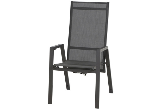 Siena Garden Savona Dining Move Sessel matt anthrazit / silber-schwarz Gestell Aluminium, Flche Ranotex-Gewebe, silber-schwarz