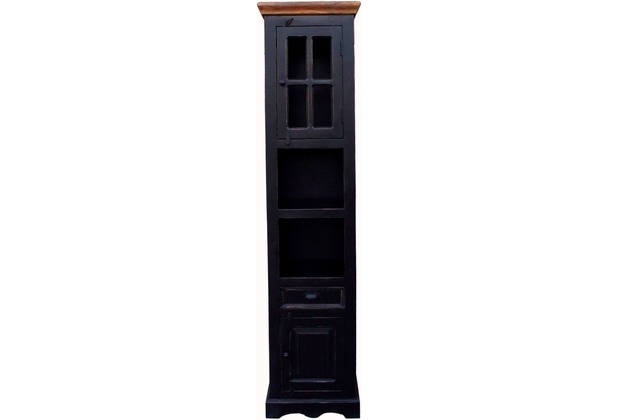 SIT CORSICA Hochschrank schwarz mit honigfarbiger Deckplatte