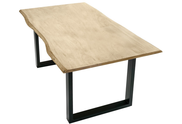 SIT TABLES & CO Tisch 160 x 85 cm, Platte hell geklkt, Gestell schwarz Platte hell geklkt, Gestell schwarz lackiert