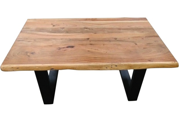SIT TABLES & CO Couchtisch 120x80 cm Platte antikfinish lackiert und gewachst, Gestell antikschwarz