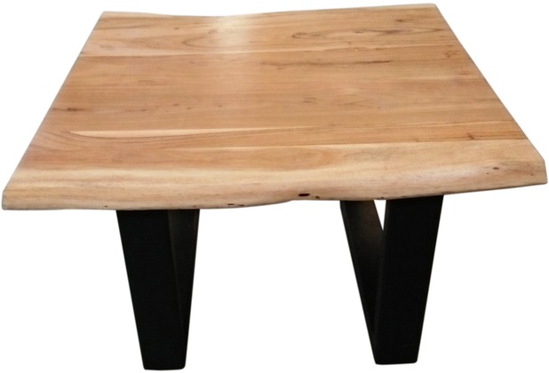 SIT TABLES & CO Couchtisch 80x80 cm Platte antikfinish lackiert und gewachst, Gestell antikschwarz