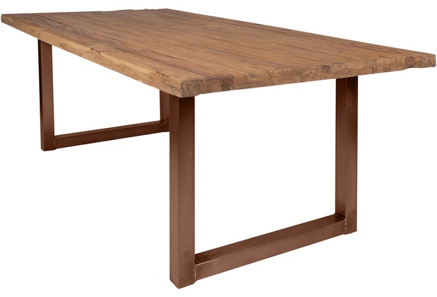 SIT TABLES & CO Tisch 180x100 cm, recyceltes Teak natur Platte natur, Gestell braun