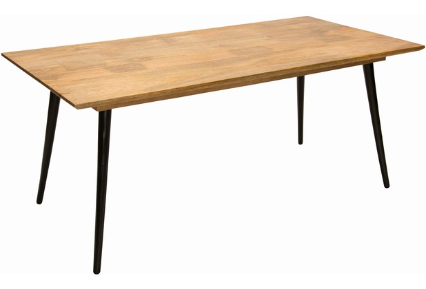 Tom Tailor Tisch 180x90 cm Platte natur, Beine schwarz