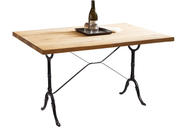 SIT TABLES & CO Tisch 120x65 cm Platte natur, Gestell schwarz