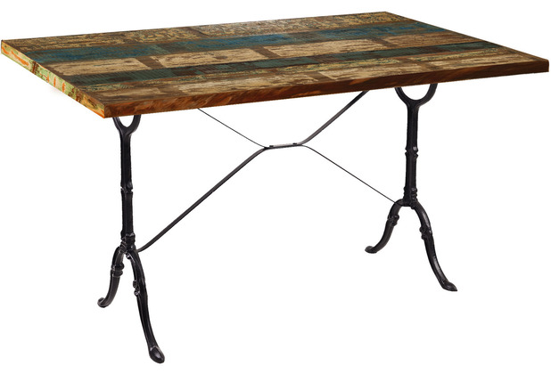 SIT TABLES & CO Tisch 120x65 cm Platte bunt lackiert, Gestell schwarz