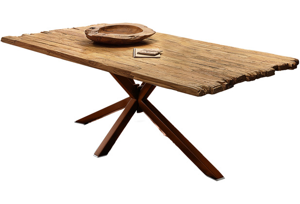 SIT TABLES & CO Tisch 180x100 cm Platte natur, Gestell antikbraun