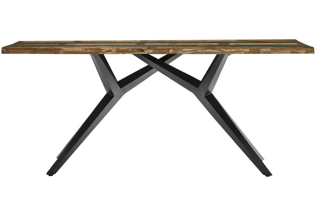 SIT TABLES & CO Tisch 160x85 cm Platte bunt, Gestell antikschwarz