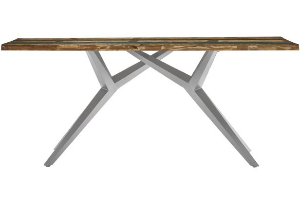 SIT TABLES & CO Tisch 160x85 cm Platte bunt, Gestell antiksilber